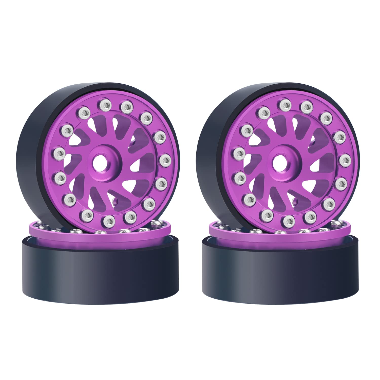 BuzzBreak 26mm ホイールセット ピンク パープル Amazon.com: DJX 1.0 Beadlock Wheels Rims for All 1/24 Scale Axial