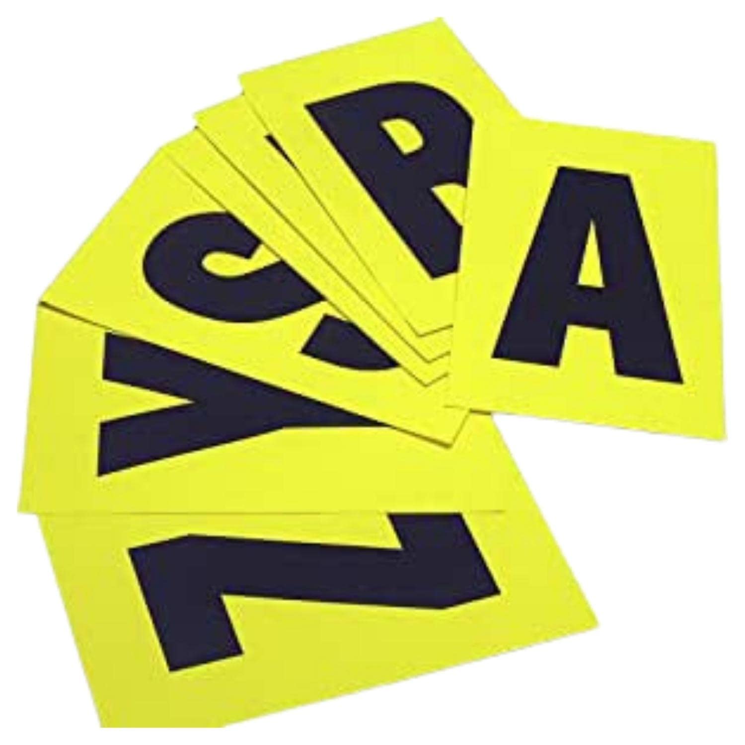 Complete Packs of Self-Adhesive Letters, Easy Warehouse Identification, Clean Peel - Leaves No Residue, Each Card is H.140 x W.230mm - Yellow