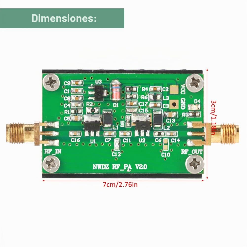 2MHz-700MHZ 3W 15V Amplificador de Rf,HF VHF UHF FM Amplificador de Potencia RF Transmisor RF para Aplicaciones Inalámbricas,Radio FM de Control Remoto,Radio Digital