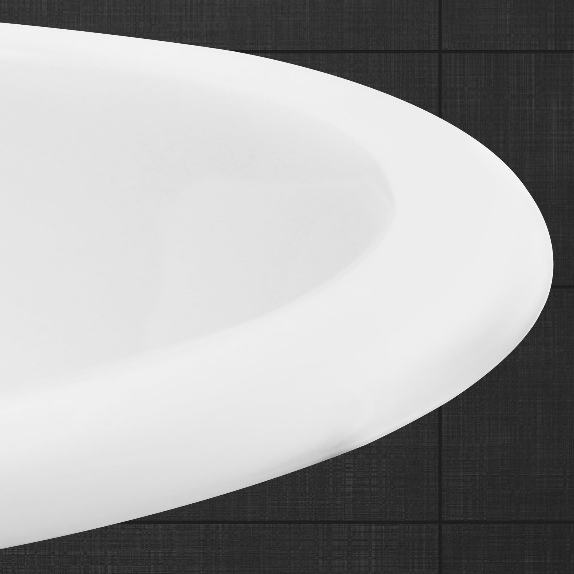 ML-Design Lavabo Encastrable 57x19,5x48,5cm Cerámica Diseño Ovalado Lavamanos Baño