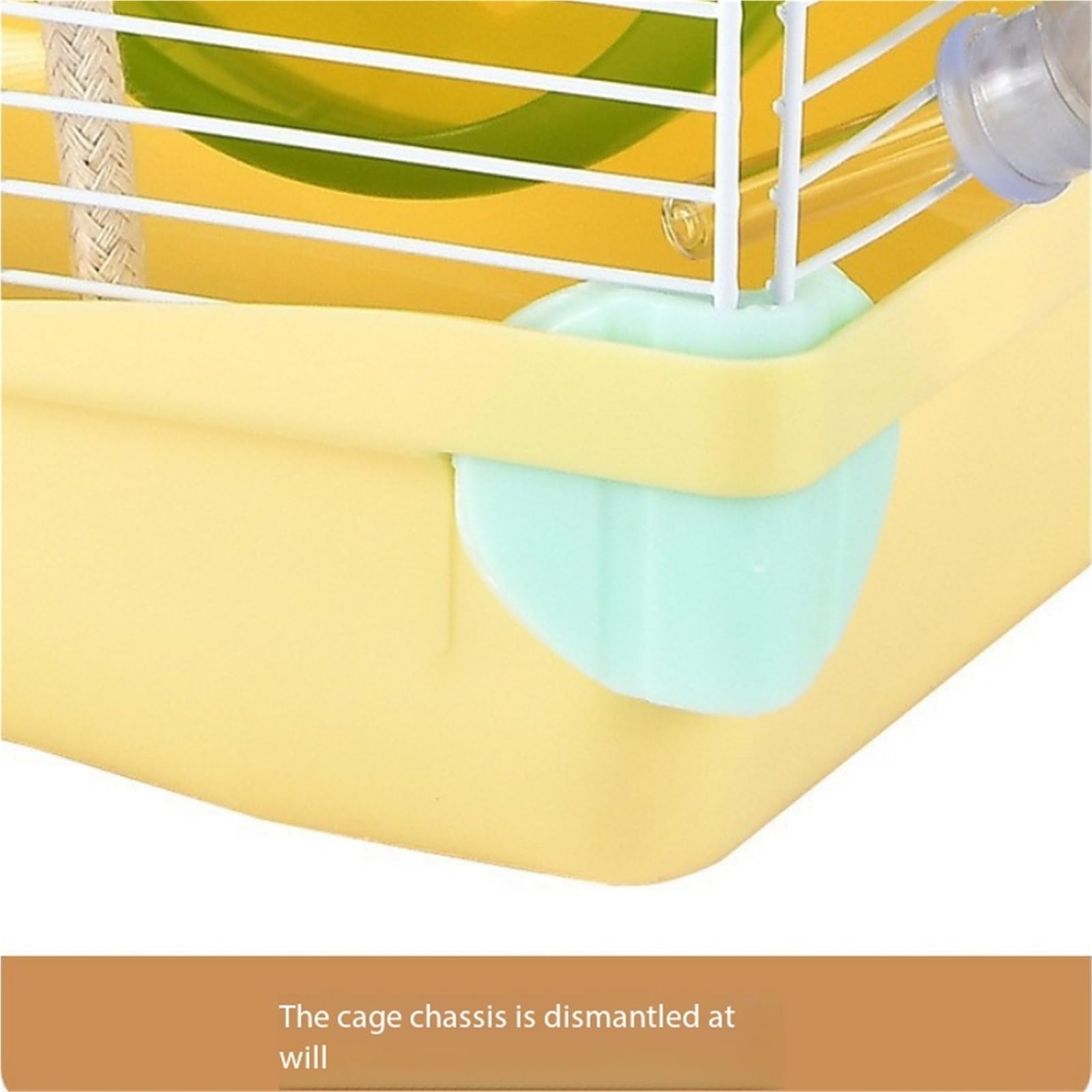 Cage à Hamsters Cage à Hamster ajourée Double Couche, Petite Villa Portable et Pratique(Yellow)
