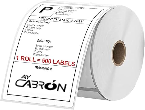 Ay CabronTM Professional-Grade 4" x 6" Thermal Shipping Labels Weather-Resistant Adhesive - Barcode & Address Compatible | 500 Labels per Roll - 4" x 6" 100 x 150 mm - 1 ROLL = 500 Labels