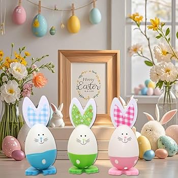 かわいいわらウサギイースターデコ手作 Amazon.co.jp: イースター飾り イースターエッグ 飾り ウサギ 6