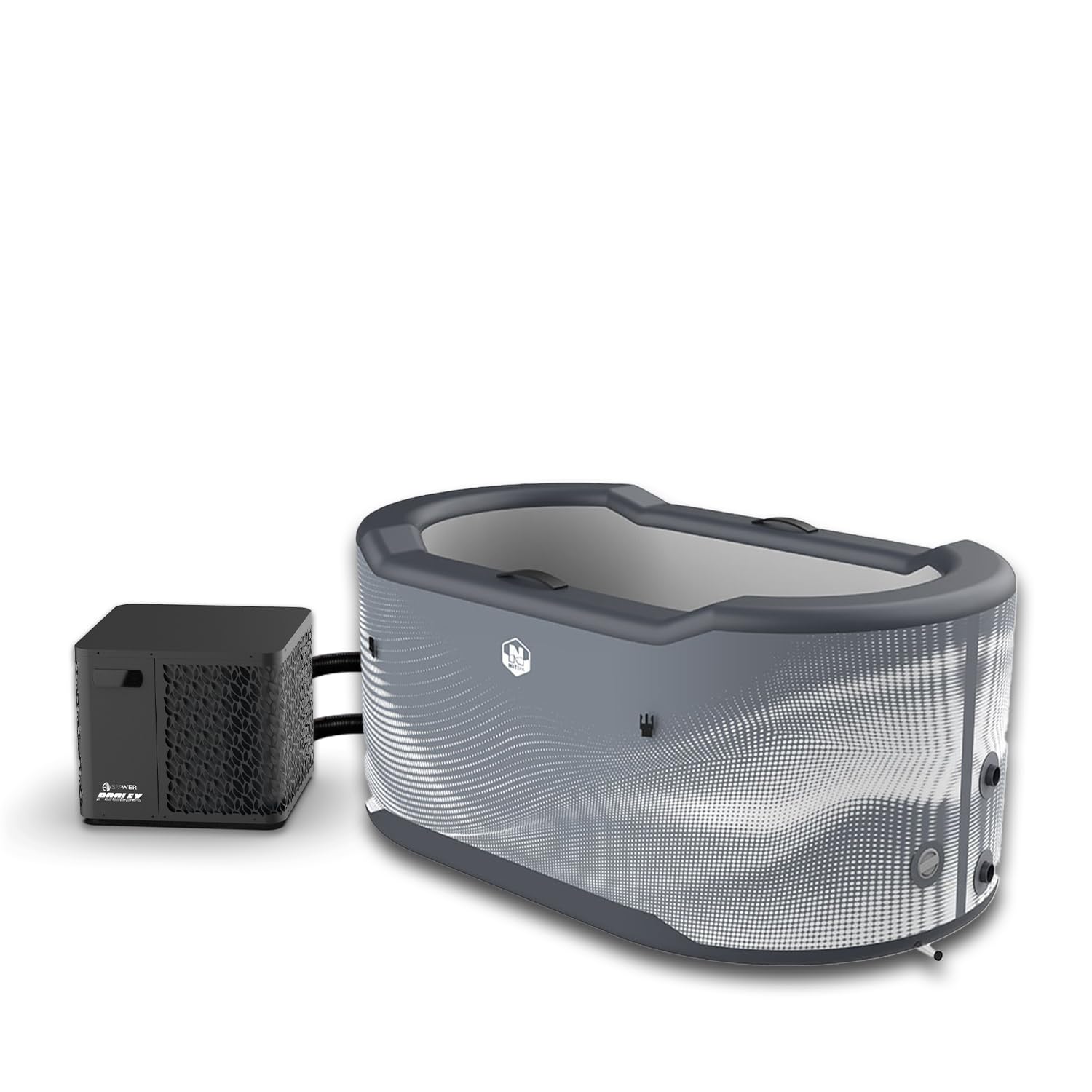 N NETSPA Järvi Pack Chiller 5 kW – Ice Bath portátil Drop-Stitch con enfriamiento 3 °C a 42 °C, Chiller ultraeficiente, Compatible con Hielo, WiFi, instalación rápida Plug & Play
