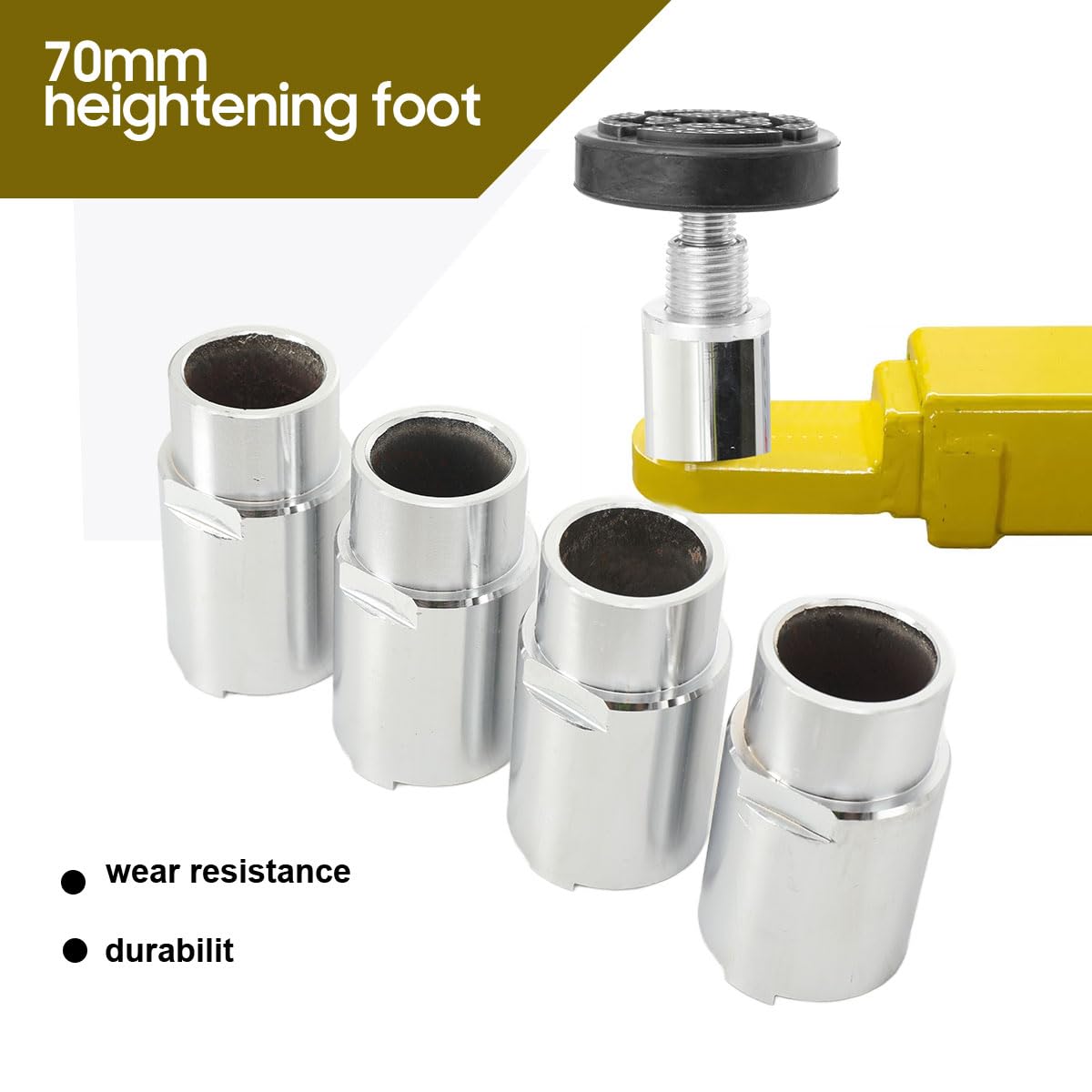 Erhöhungssäule für Autohebebühne, Erhöhung der Hebebühne, 4 pcs Ø50mm Aufnahme-Erhöhung Transportererhöhung für Hebebühne, höhenverstellbare Beine, H 100mm=70mm+30mm