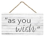 As You Wish Wood Sign Rustic Hanging Plaque Wooden Signs Home Wall Art Sign Wall Decor For Home Kitchen Outdoor 12'x6'