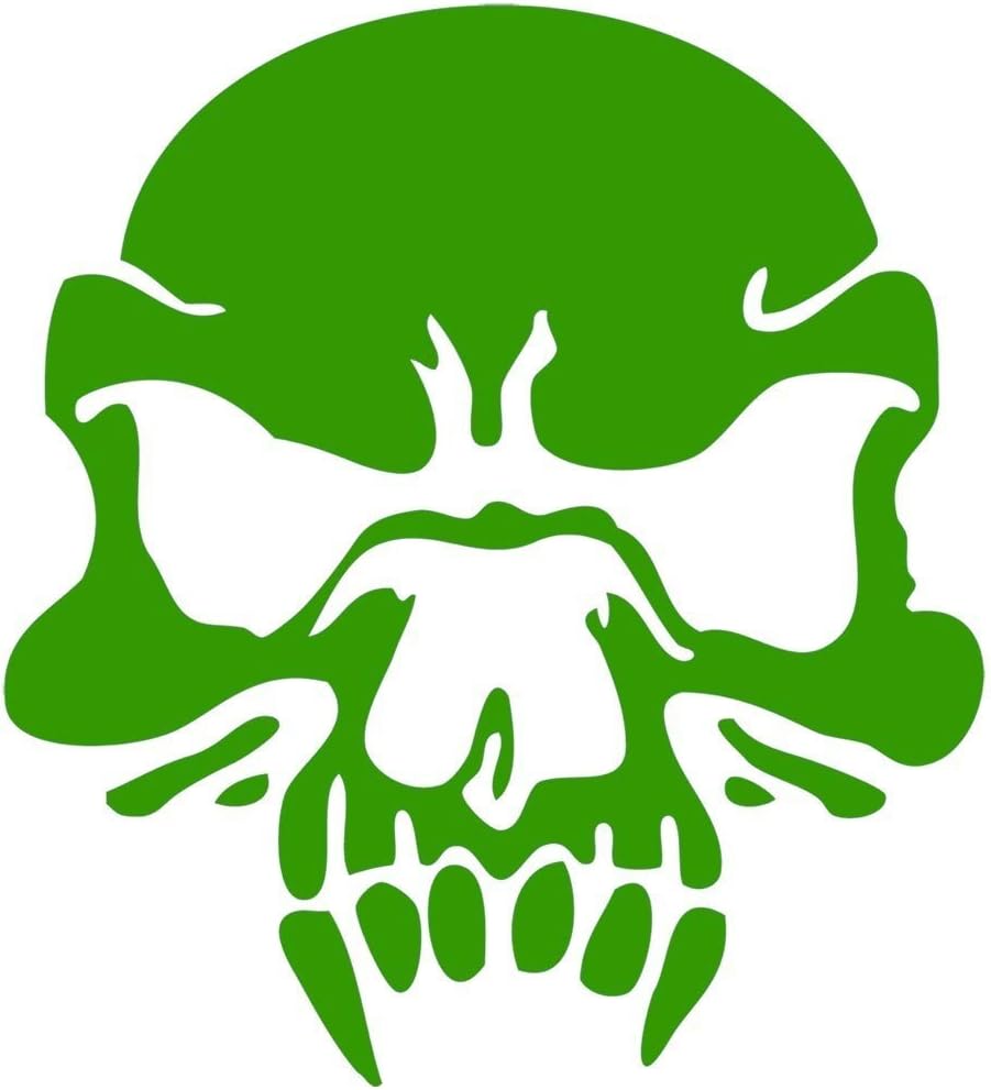 VAMPIRE SKULL 5" (color: LIME GREEN) Vinyl Decal Window Sticker for Cars, Trucks, Windows, Walls, Laptops, and other stuff.
