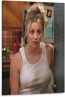 Famous Actress Kaley Cuoco Sexy Poster 1 Canvas Wall Art Posters For Room Aesthetic And Decor Pictures For Living Room Bedroom Decor 16x24inch(40x60cm)