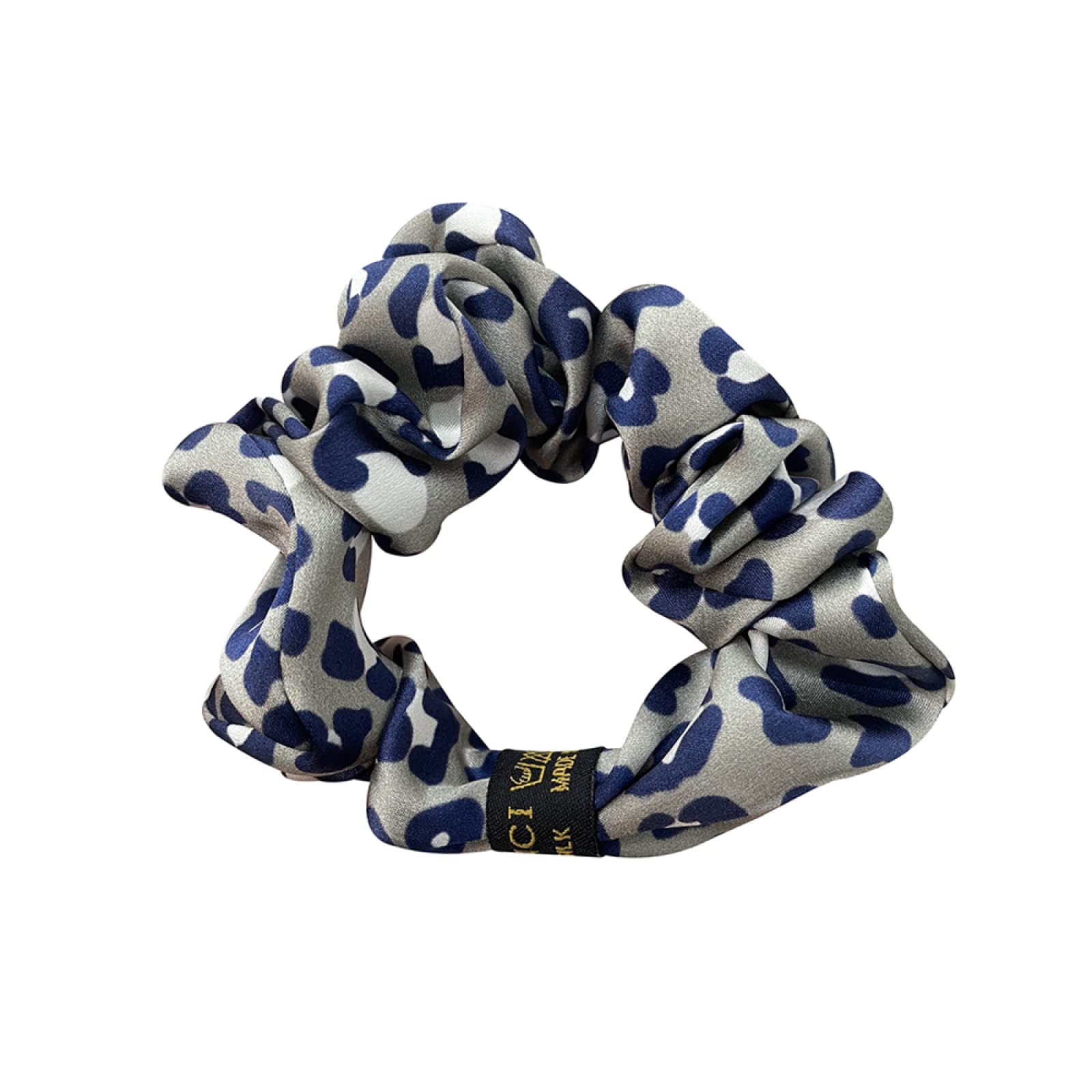 Pure Stain Silk elastyczna gumka do włosów Solid Leopard 3.5cm Scrunchies Scrunchie dla kobiet damskie gumki do włosów, pomarańczowy (niebieski)