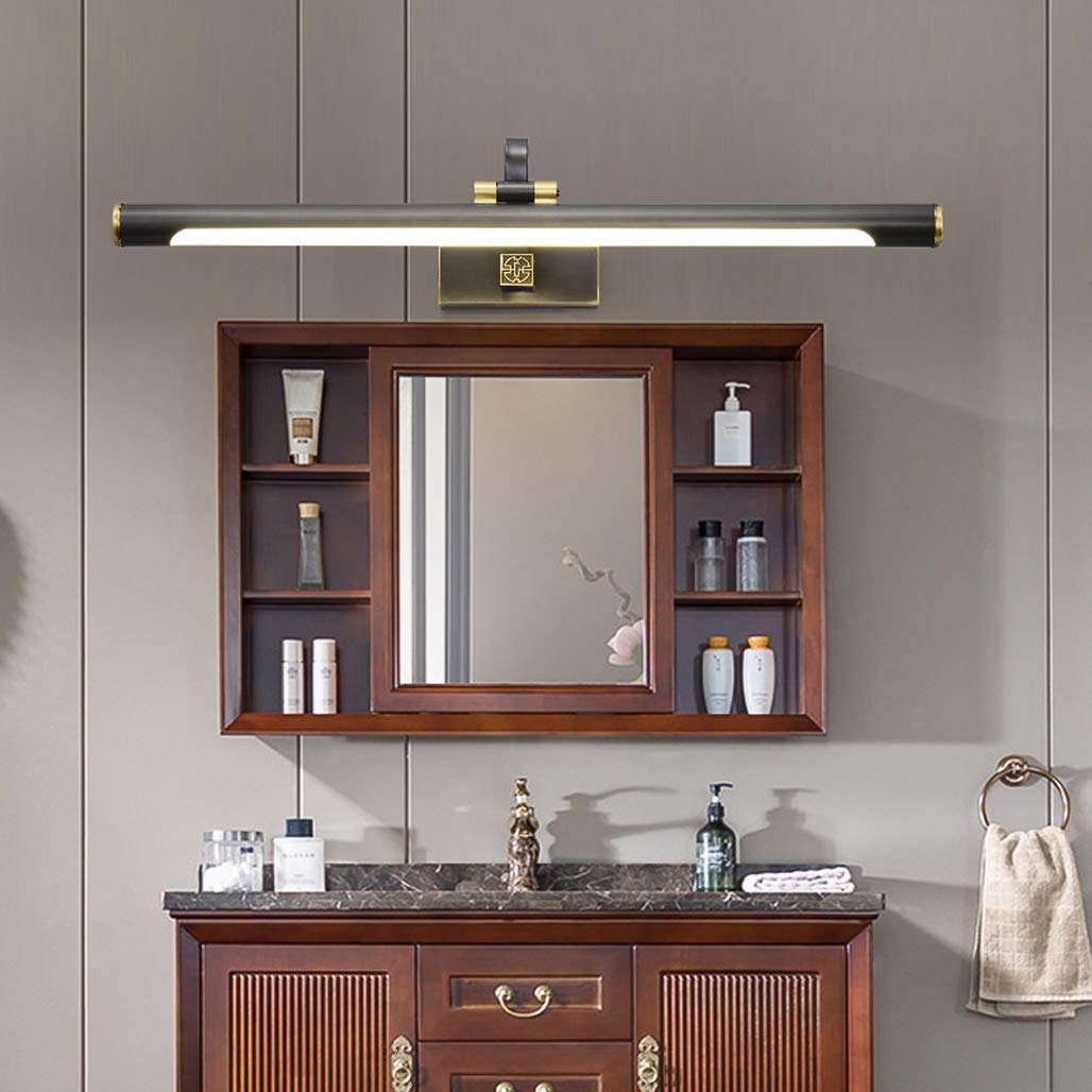 H65 Lampada a LED in Rame per Specchio da Bagno, Impermeabile IP44, Applique Nere, luci per Trucco, Lampada da Bagno a LED, Regolabile a 180°, 3000K, L57cm 400 Interessante
