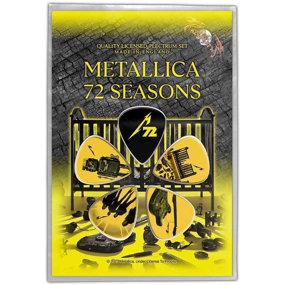 Metallica Guitar Picks 72 Seasons Nouveau Officiel Noir 5 Pack Plectrum
