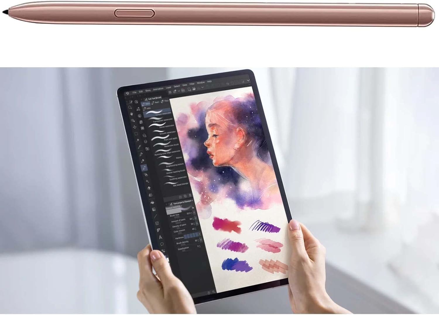 Tab S7 S Pen withBluetooth Replacement for Samsung Galaxy Tab S7,S7Ultra,S7 Plus SM-T870, SM-T875, SM-T876B Stylus Pen(Gold)