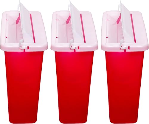 Miniatura 9 de Contenedor Sharps de 5 cuartos de galón con tapa estilo buzón Grande Resistente a pinchazos para una eliminación segura de agujas para el hogar,