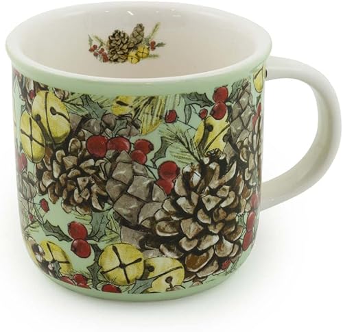 Vista 18 de Boston International Taza de cerámica para café/té, 12 onzas, rayas de bosque elegante Fancy Forest Stripe