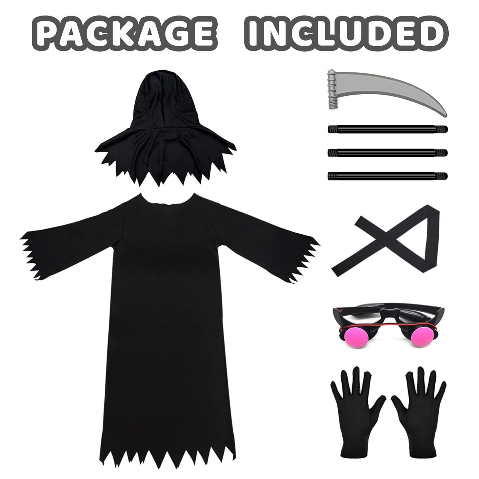 Kostium Kosiarza dla Dzieci Kostium Żniwiarza Role Play | Strój Cosplay Halloween dla Dziewcząt Cosplayerek Karnawału Występów Scenicznych Wydarzeń Tematycznych Balów Maskowych