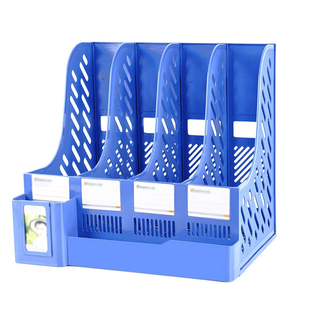 Buy 2 Pack Desktop Magazine Holders Frames, 4 Grid Plastic Storage File