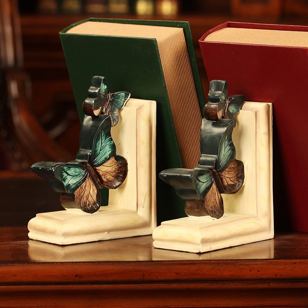 Mordern Bookends Bookends, Decorative Book Ends Heavy Duty Book Stoppers for Heavy Books 1 Pair Resin Bookend Book Support for Shelves Decorative Bookend Supports