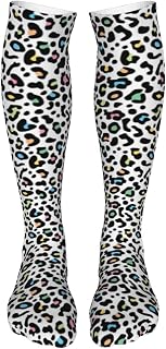 321 Thick Socks 50Cm Leopard Spots Boot Socks Multi Coloured Socks Cushion Work Socks For Hiking, Valentine'S Day, Aldult