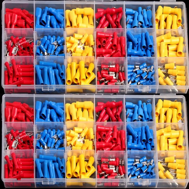 300PCS Waterproof Electrical Crimp Terminals Insulated Spade Terminals Connectors Kits with Box Wire Connector VUQLDHAYZ