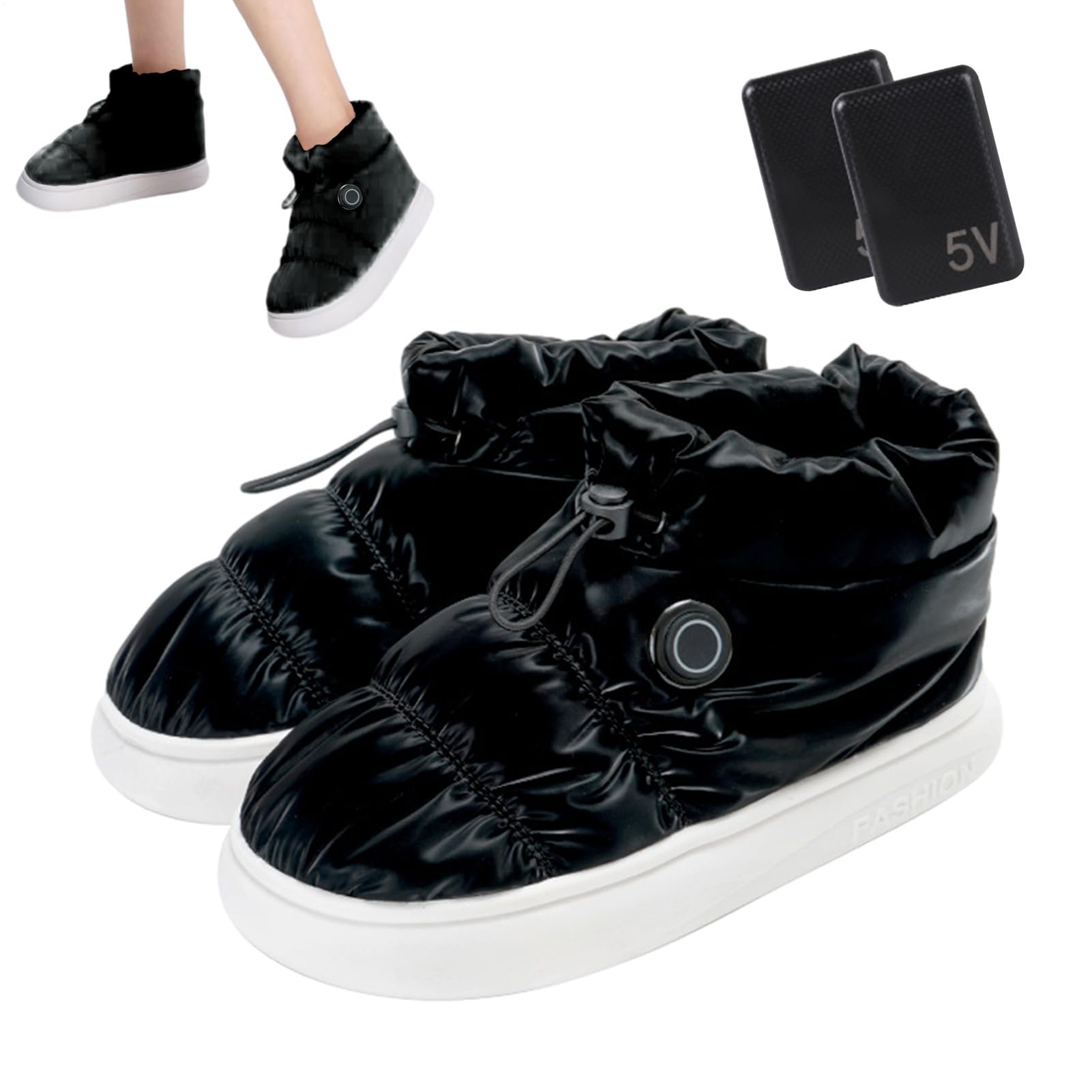 Scarpe riscaldanti ricaricabili, scarpe riscaldanti elettriche - Piedi riscaldati Scarpe calde, da uomo ricaricabili, scarpe termiche per piedi, mantengono i piedi caldi per l'inverno Bi