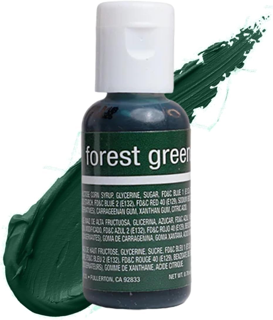 Forest Green Liqua-Gel® Food Coloring | Vibrant Color | Professional-Grade Dye for Icing, Frosting, Fondant | Baking & Decorating | Fade-Resistant | Easy-to-Use | Made in USA | 0.70 oz