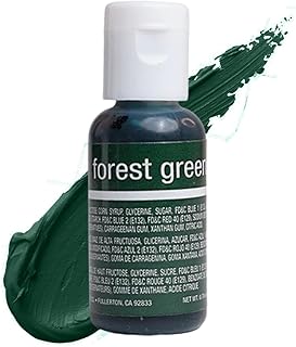 Chefmaster Forest Green Liqua-Gel® Food Coloring | Vibrant Color | Professional-Grade Dye for Icing, Frosting, Fondant | Baking & Decorating | Fade-Resistant | Easy-to-Use | Made in USA | 0.70 oz