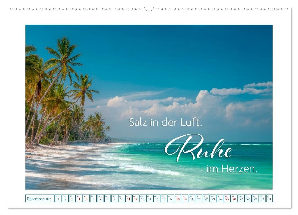 Zeit zum Träumen - Sehnsuchtsorte und positive Gedanken (hochwertiger Premium Wandkalender 2027 DIN A2 quer), Kunstdruck in Hochglanz: Inspiration zwischen Himmel und Meer