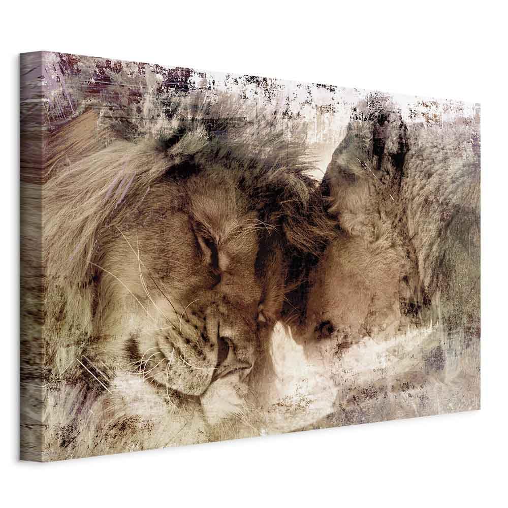 murando - Quadro Moderno Acustico per Camera da Letto, Leone, 90x60 cm | Chiodi Inclusi, 1 Pezzo, Schiuma Acustica, Pannelli Fonoassorbenti Decorativi, Produzione Europea