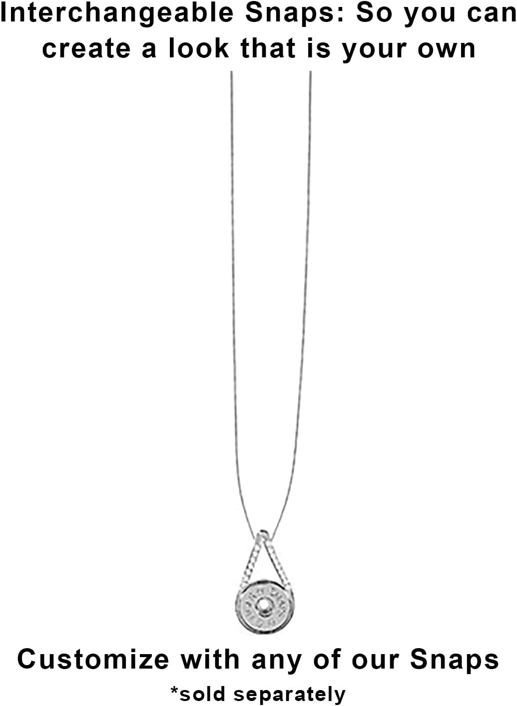 Ginger Snaps Bling Infinity Pendant Necklace | Interchangeable & Adjustable Snap Jewelry Collection | Button Charms for Necklaces, Bracelets & Rings | Standard Size | SN95-55