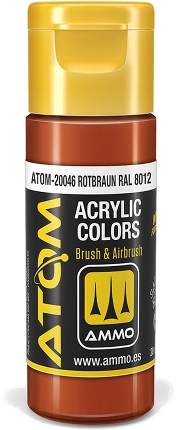 Amazon.com: AMMO of Mig Jimenez S.L Atom: Rotbraun RAL8012 Acrylic