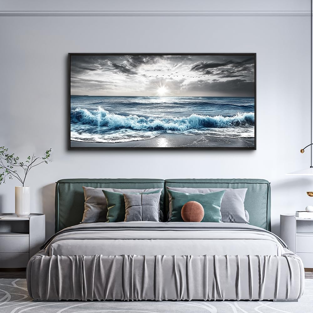 KELIYUAN Wall Art For Living Room Wall Decor For Bedroom Large Canvas Black Framed Wall Painting Abstract Tree Pictures Office Dining Room Decor Artwork Hotel Room Mural Home Decoration 30X60