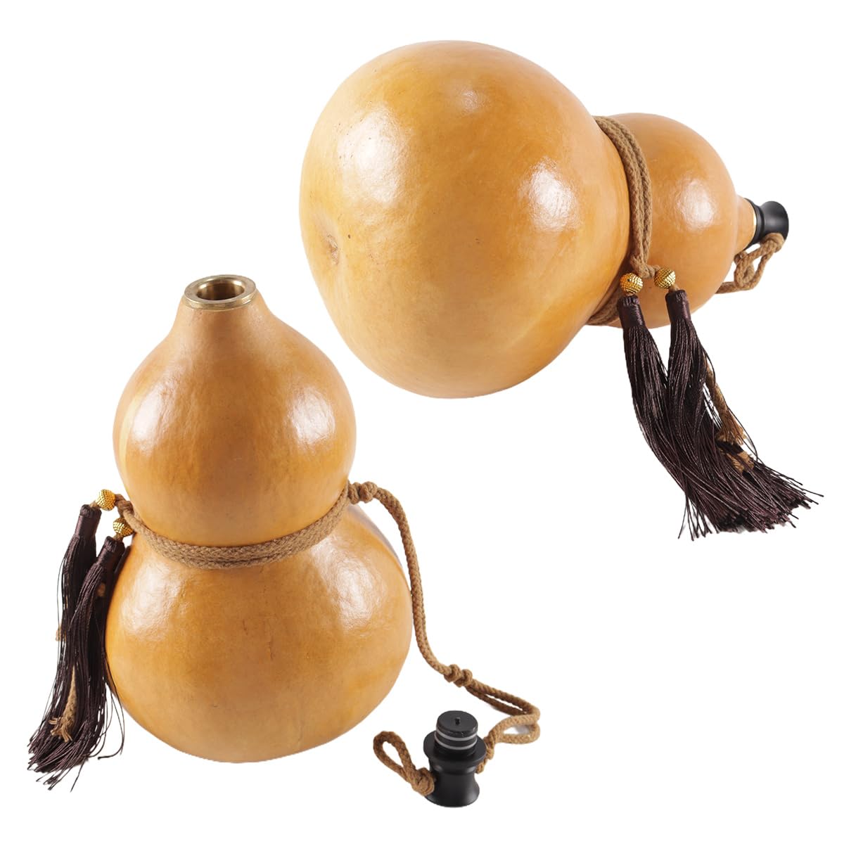 Ausi Vaso de calabaza natural a prueba fugas para acampar, barbacoas, navegar, actividades al aire libre, bebidas frías, portátil, regalo Navidad.