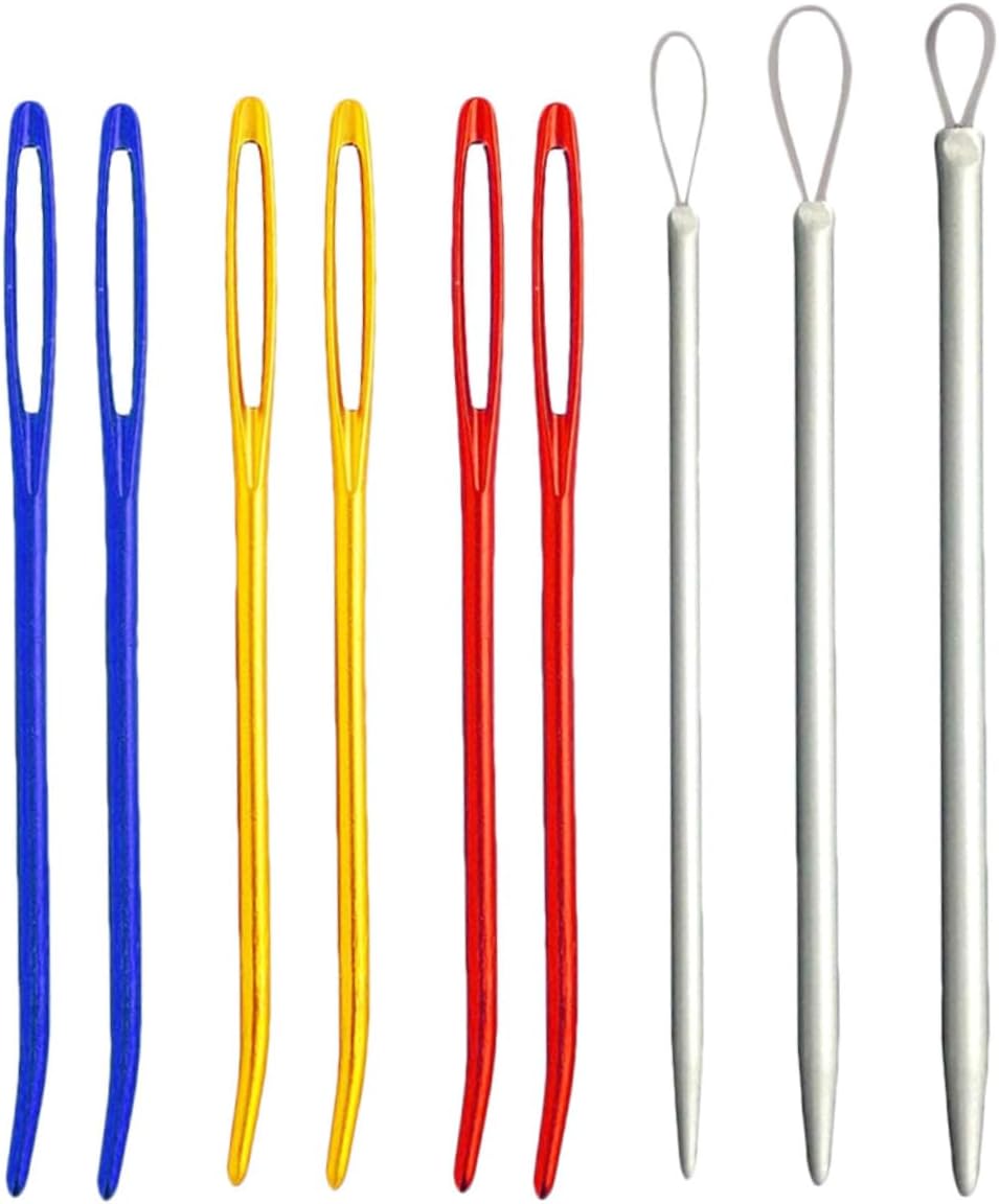 PLAFOPE 9pcs Tapestry Needle Bent Tips and Wool Needles Large-Eye Aluminum for Sewing and Knitting