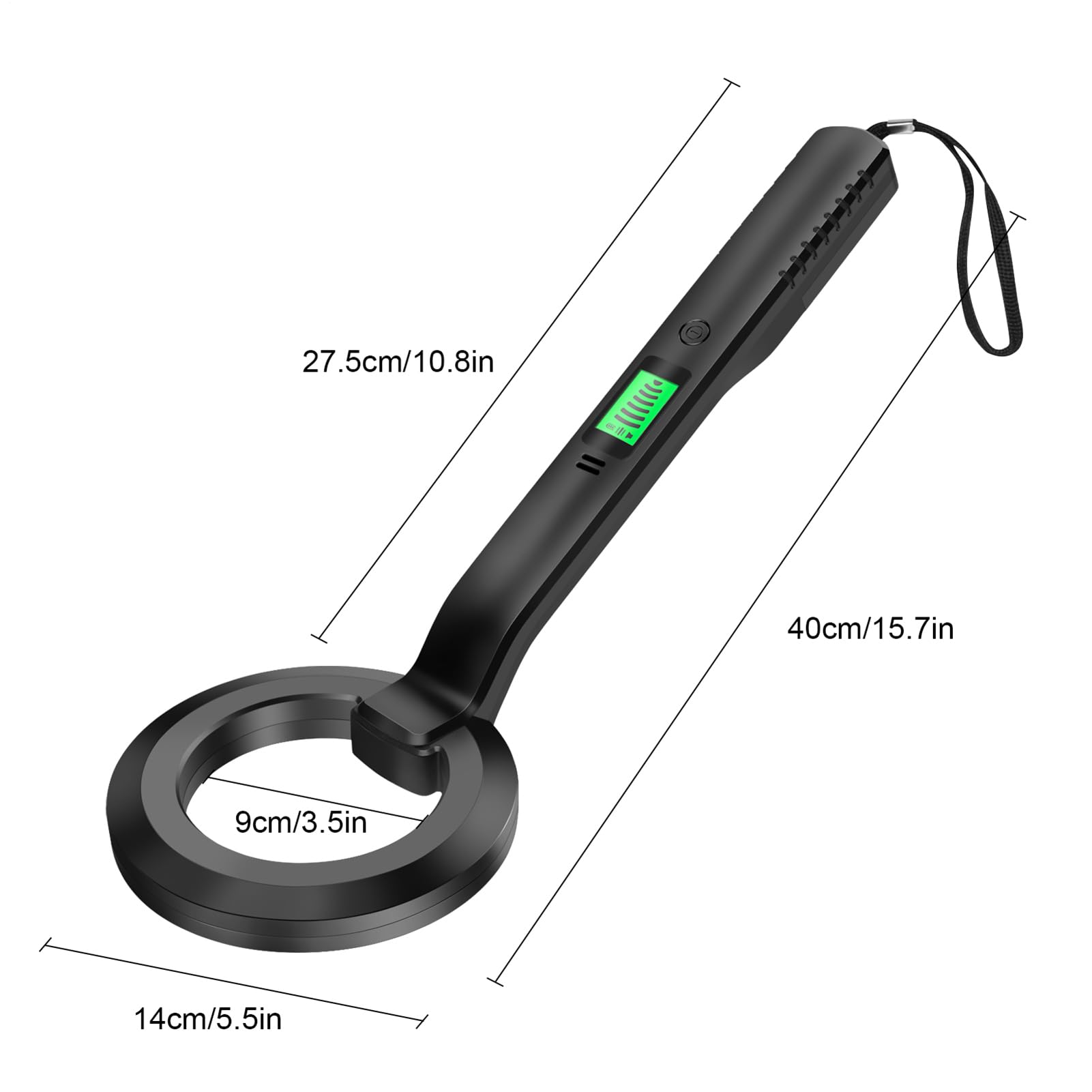 Metal detector professionale: design compatto, batteria ricaricabile | Scanner in metallo industriale con display LCD per la caccia al tesoro a risparmio energetico, cercatore d'oro grandangolare