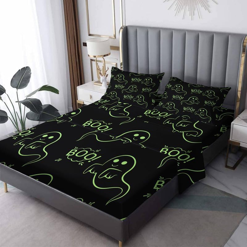 Miniatura 8 de Witchcraft Sábanas de tamaño California King  Sábanas de bruja de Halloween para niños y niñas, microfibra suave y bolsillo profundo y sin arrugas,