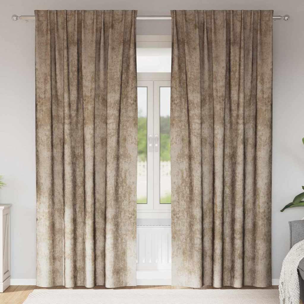 Cortinas de terciopelo, 2 unidades, color champán, 245 x 140 cm, con oscurecimiento, privacidad y aislamiento térmico, cortinas opacas para salón, dormitorio, habitación infantil y puerta de