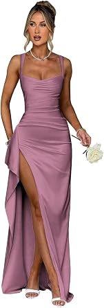 Womens Mermaid Sequin Prom Dresses with Slit Sparkly Spaghetti Straps Long Evening Dress Corset Formal Gown