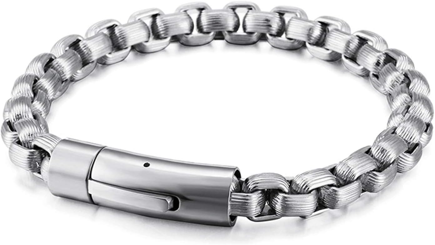 Daesar Bracelets Stainless Steel Men Box Chain Black/Silver/Gold