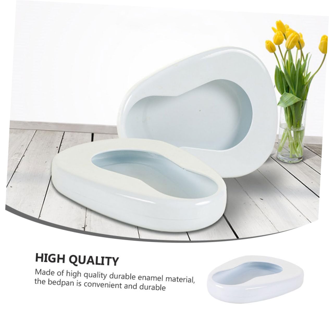 NOLITOY Bacinilla Portátil para Pacientes Encamados Diseño Ergonómico con Asiento Amplio y Cómodo Fácil Limpieza para Cuidado Domiciliario de Adultos Mayores y Personas con Movilidad