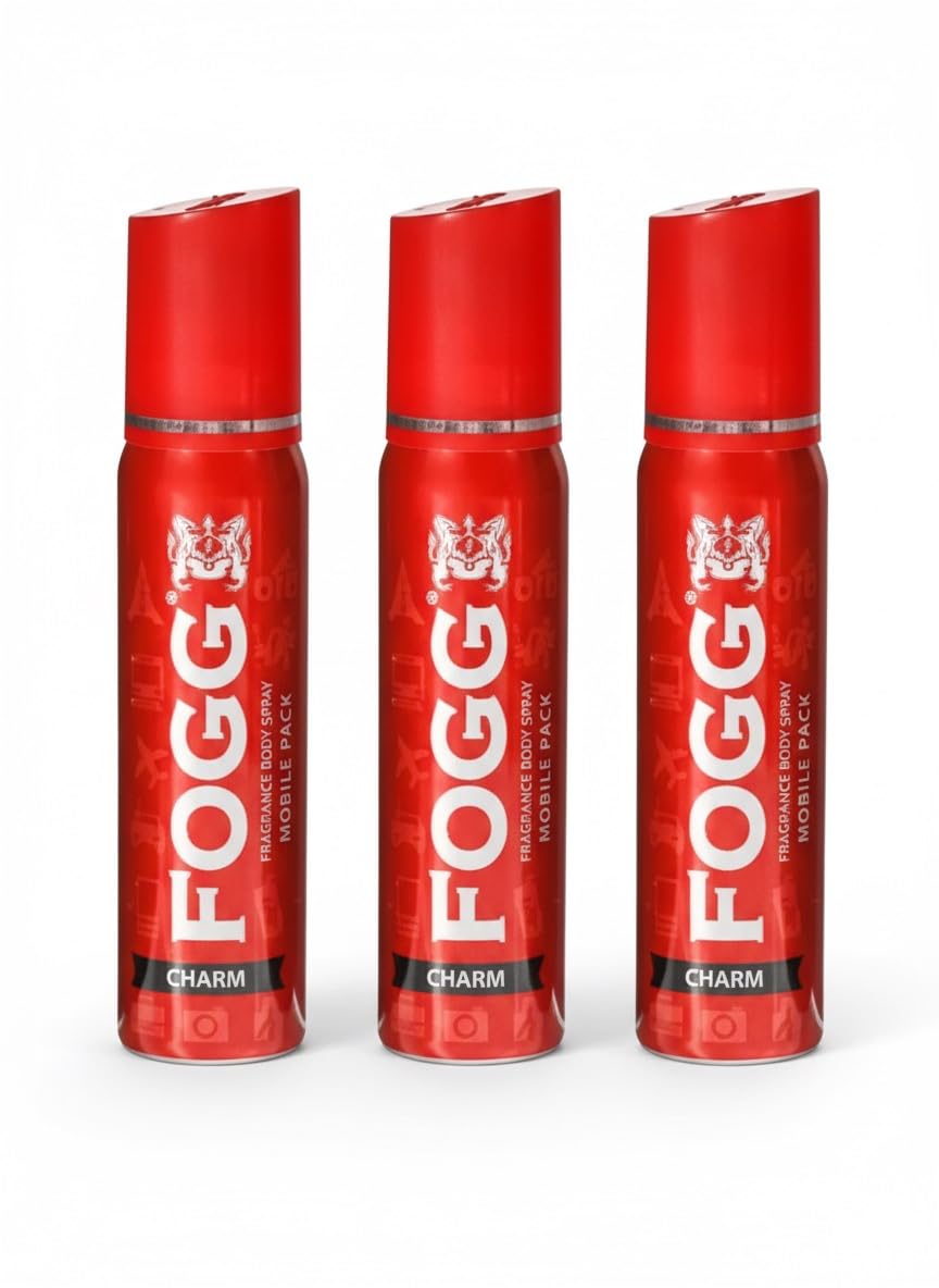 FOGG Men & Women Charm Body Spray Mobile Pack Pocket Deo (25 Ml X 3) Fresh Scent Deodorant Spray - & (75 Ml, Pack Of 3) Body Spray - & (75 Ml, Pack Of 3)