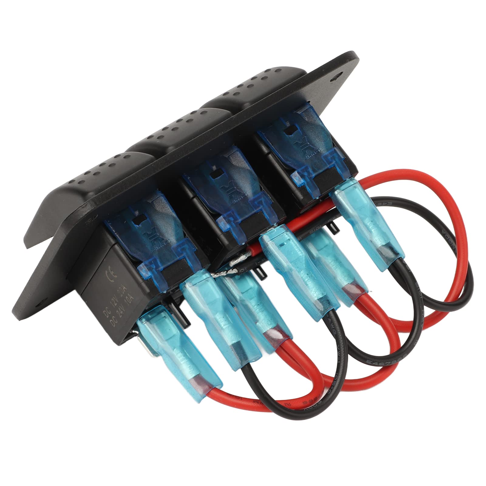 3 Gang Rocker Switch Panel IP65 with for Boats Marines Trucks Iversal DC12-24V Toggle Switch Panel