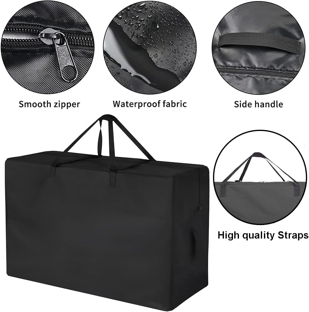 Folding Mattress Storage Bag Waterproof Foldable Memory Foam Tri-Fold Guest Bed Mattress Carry Case Bags for 4" Single Trifold Mattresses 26x26x13in