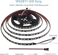 Vista 2 de ALITOVE Tira de luces LED direccionables RGB WS2811 de 12 V de 16.4 pies, 300 LED, color de ensueño, programable, digital, flexible, LED