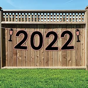 Big Dot of Happiness Rosegold Happy New Year – 2022 Silvester Party Dekorationen – 2022 – Outdoor Brief Banner
