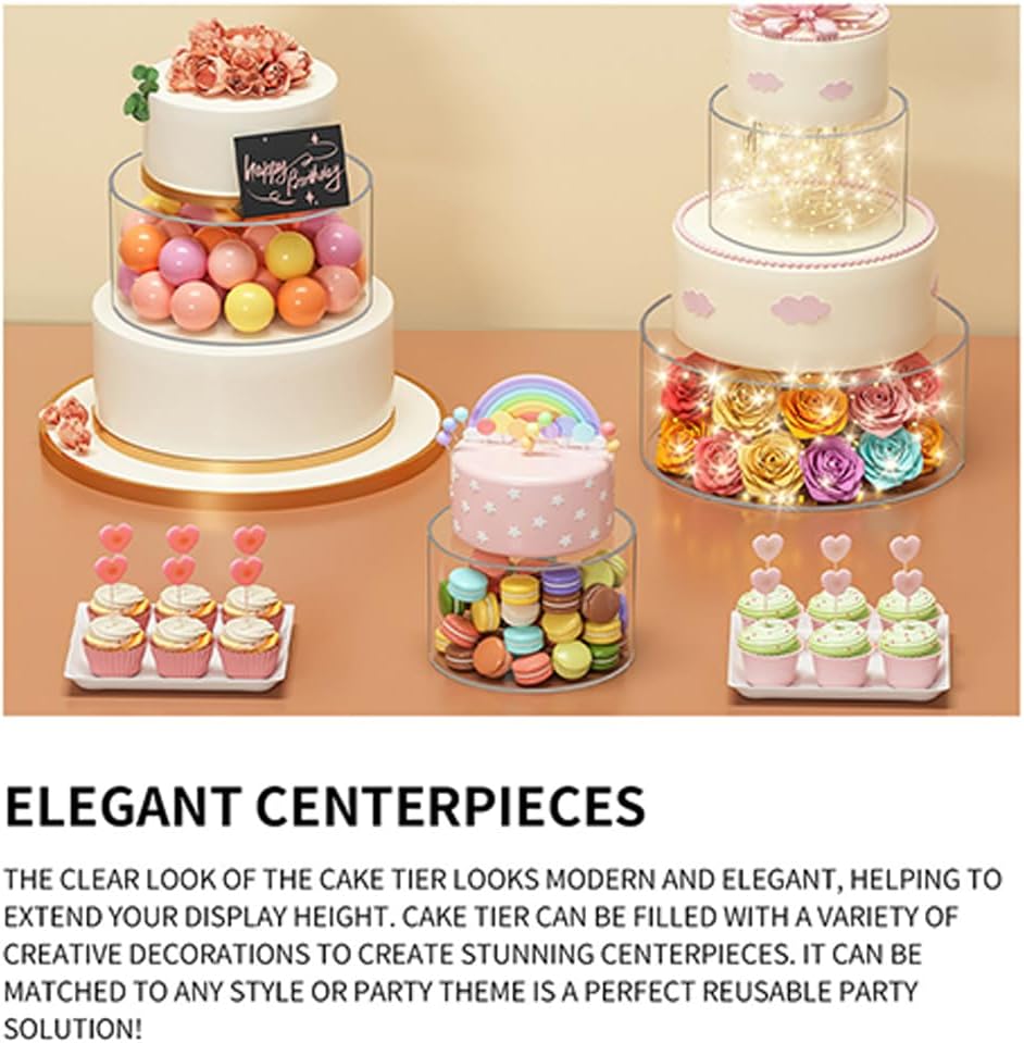 コレクションやデザート用の白いアクリル製ビュッフェ台、ケーキスタンド、テーブルディスプレイスタンド、食品ディスプレイスタンド, カバ