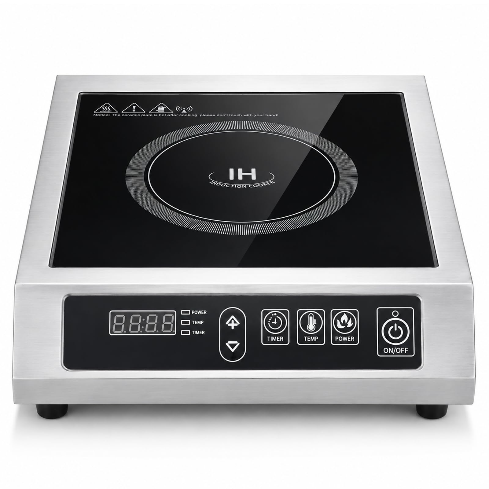 Induction Commerciale 3500w Acier Inoxydable Pour Casseroles à Fond Plat 4.72-11.81 Pouces De DiamèTre Convient à La Maison Restaurant HôTel