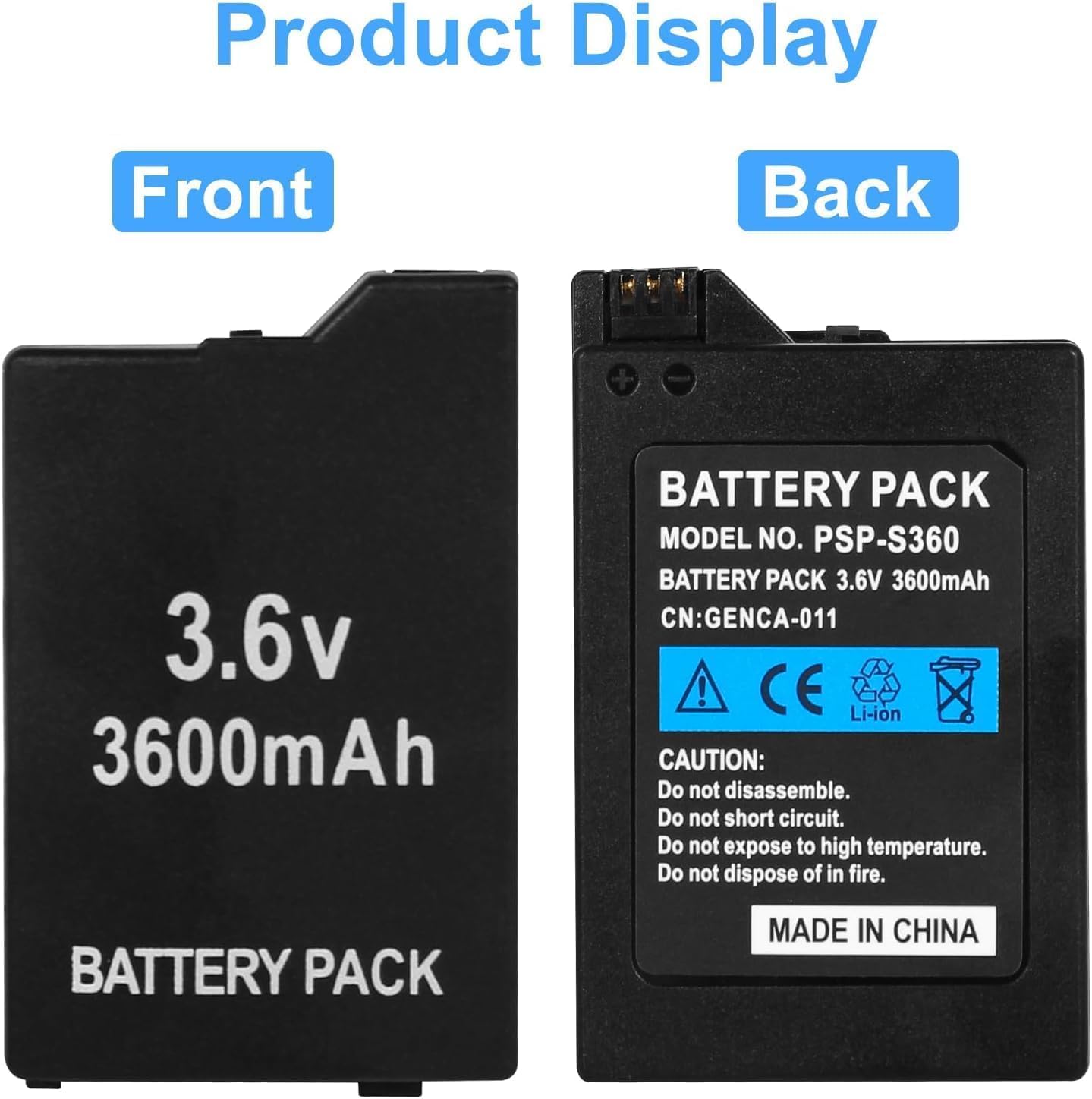 Link-e: Batería Recargable de Repuesto Compatible con la Consola Sony PSP 2000/3000