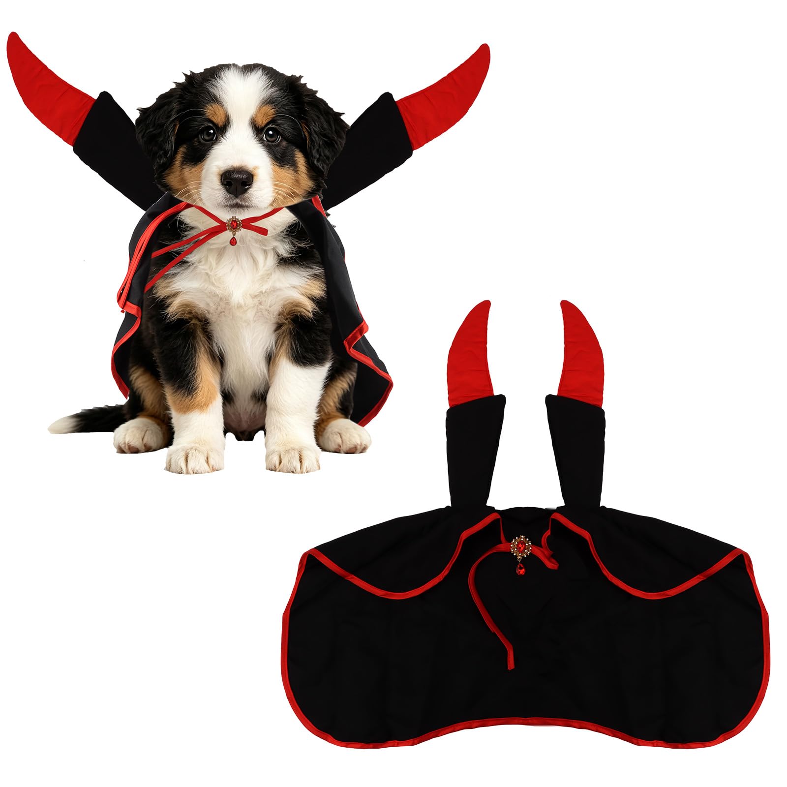 Esitrormi Halloween Pet Vampire Cloak, Devil Horn Cape Size Large