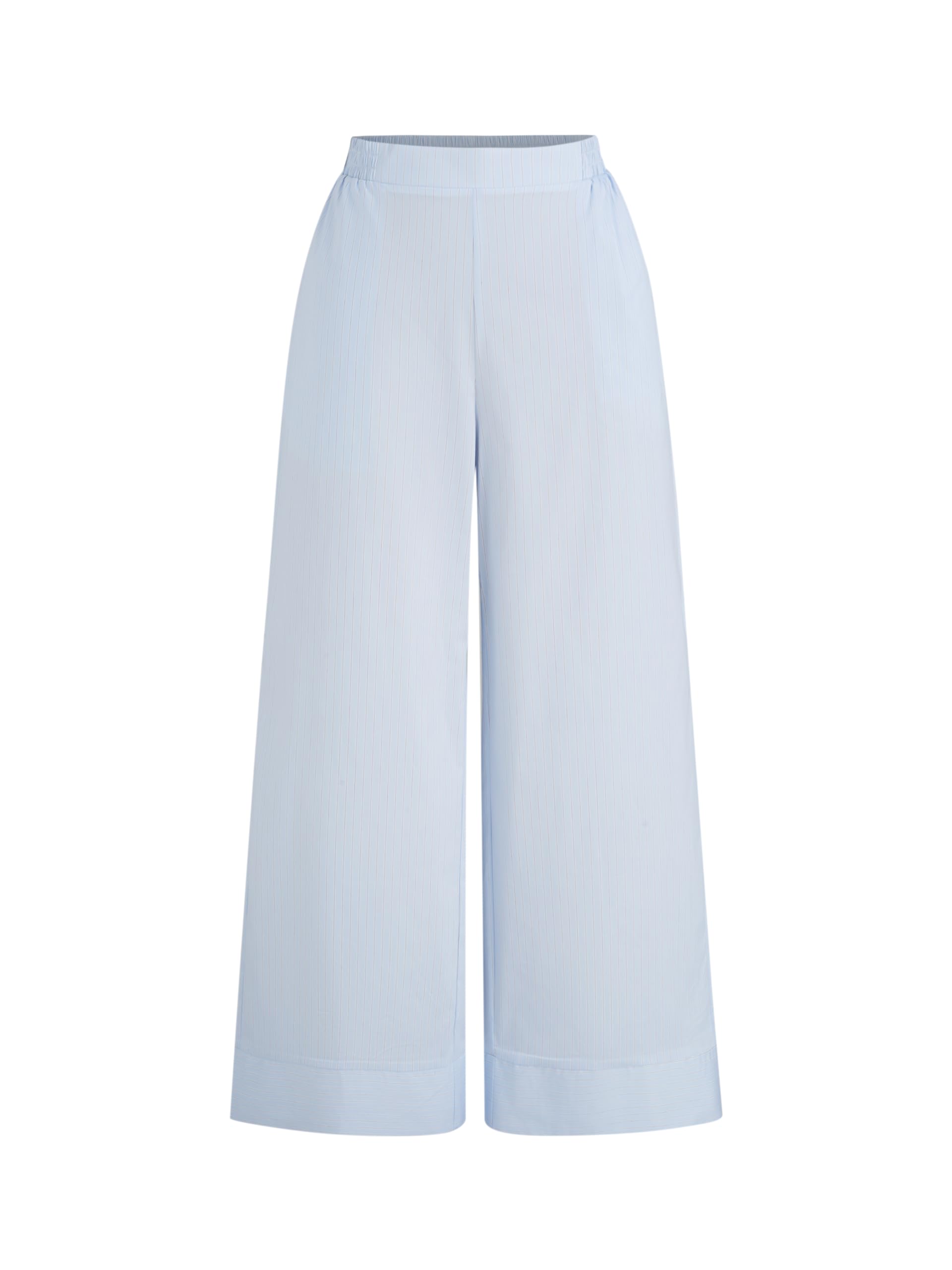 CIDER Womens Mid Waist Wide Leg Pants Striped Casual Business Bottoms with Pockets