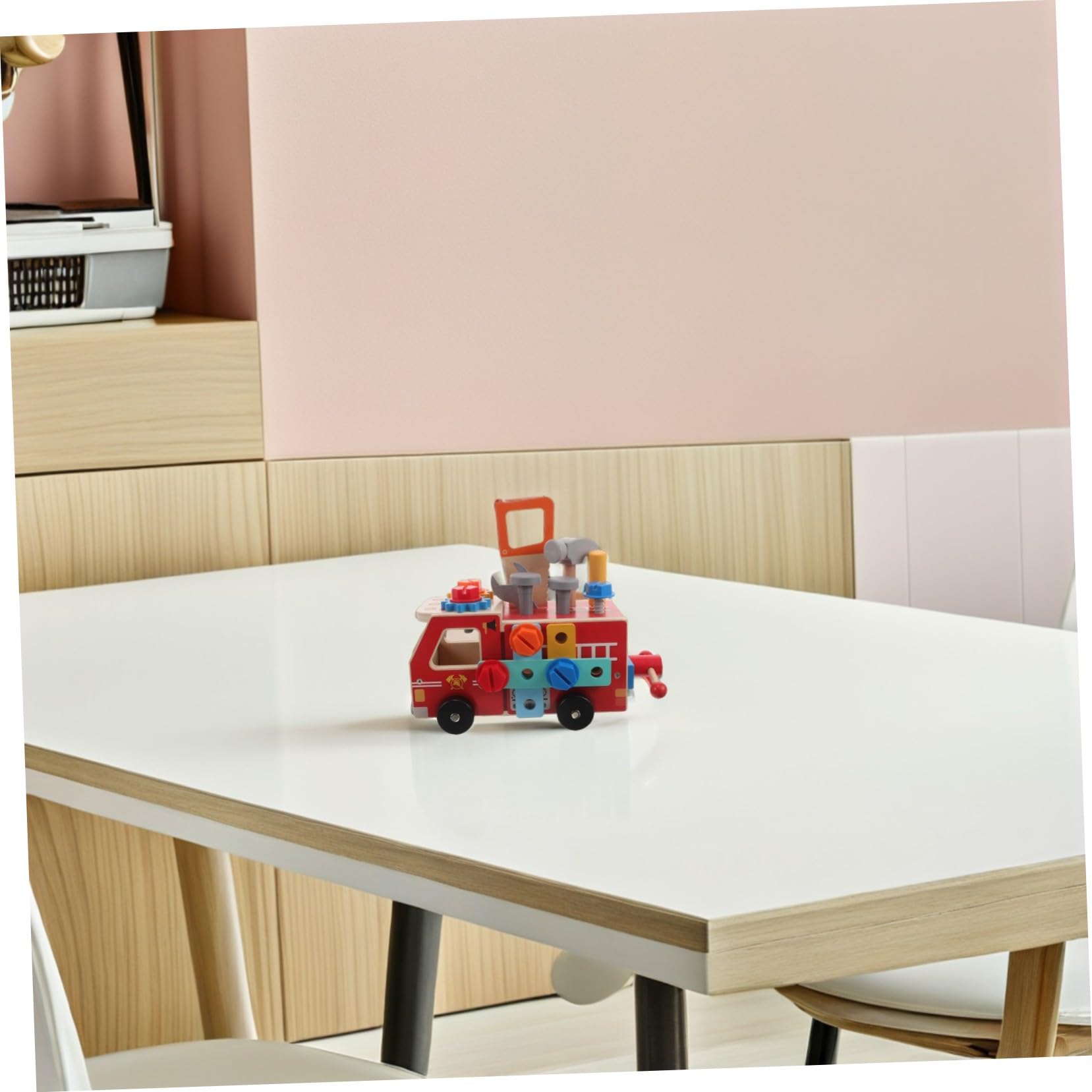 Beaupretty Set di Camion da Costruzione in Legno, Auto Educativa